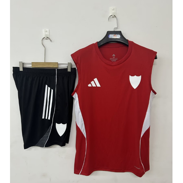 2025-26 Athletic Club Bilbao Red Training Vest Kits Shirt with Shorts